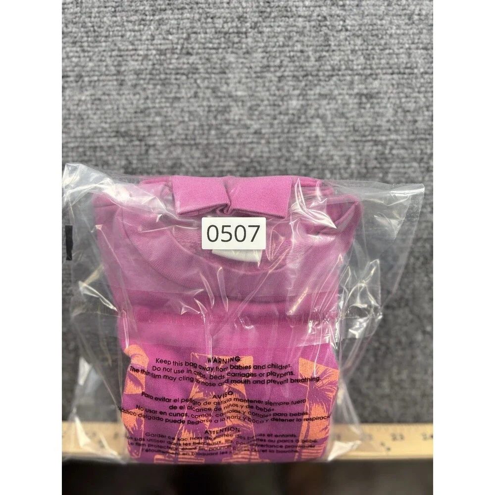 GAP Kids Sweatshirt M 8 Pink Palm Tree Graphic Crew Neck Magenta